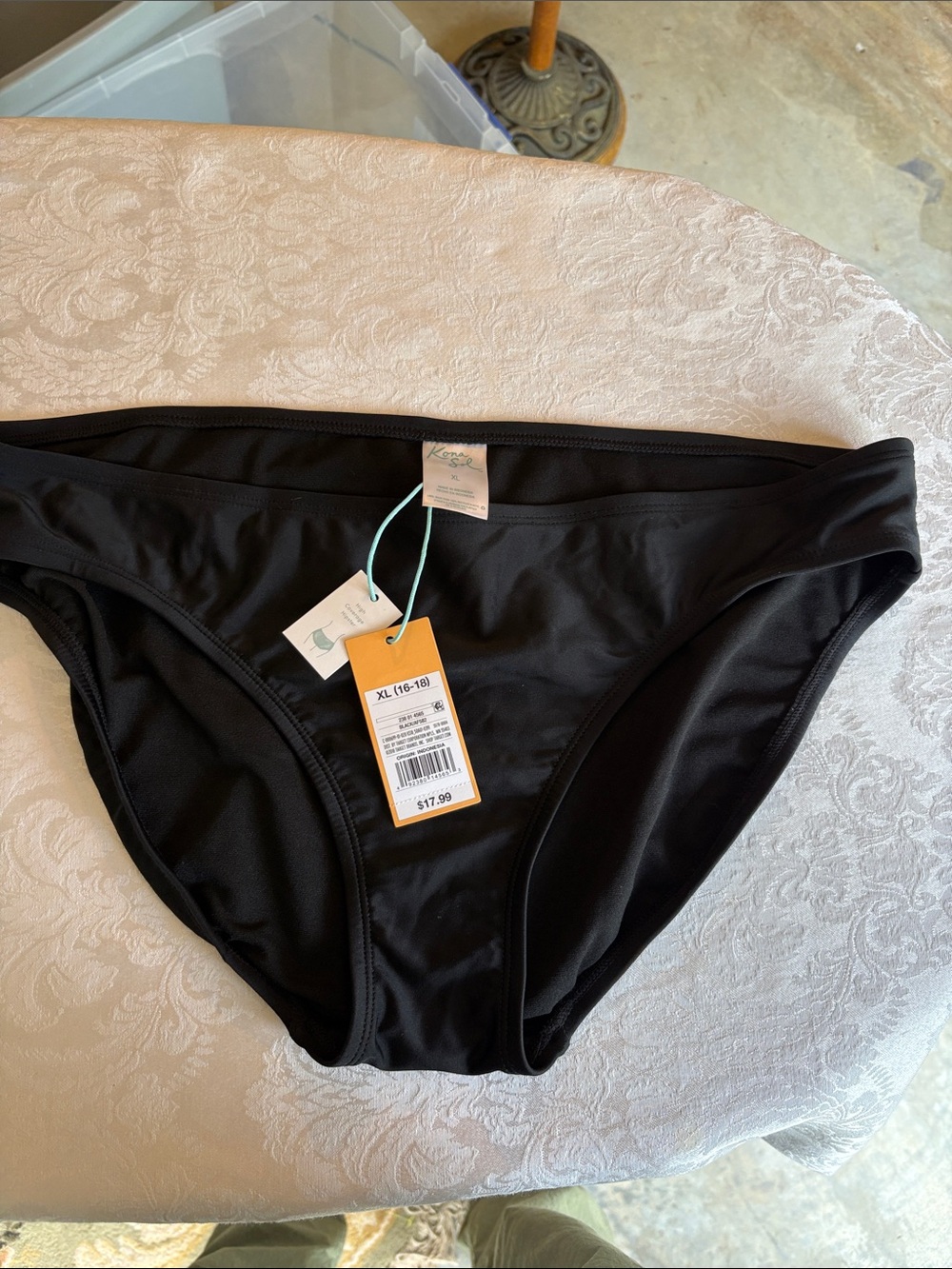 Kona Sol Black Women's Bikini Bottom - Classic Mid-Rise